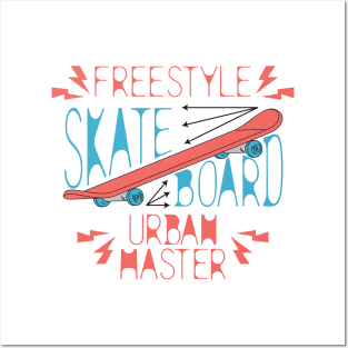 Skate board  design. Extreme sports. Free style. Posters and Art